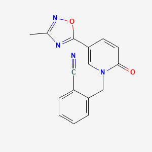 2-{[5-(3-methyl-1,2,4-oxadiazol-5-yl)-2-oxopyridin-1(2H)-yl]methyl}benzonitrile