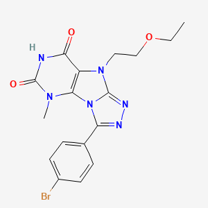 3-(4-bromophenyl)-9-(2-ethoxyethyl)-5-methyl-5H-[1,2,4]triazolo[4,3-e]purine-6,8(7H,9H)-dione