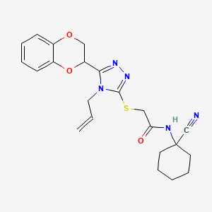 N-(1-Cyanocyclohexyl)-2-[[5-(2,3-dihydro-1,4-benzodioxin-3-yl)-4-prop-2-enyl-1,2,4-triazol-3-yl]sulfanyl]acetamide