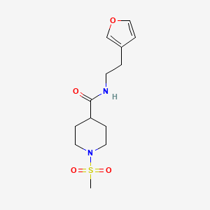 molecular formula C13H20N2O4S B2384208 N-(2-(furan-3-yl)ethyl)-1-(methylsulfonyl)piperidine-4-carboxamide CAS No. 1797745-61-9
