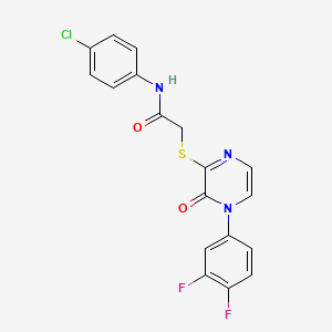 molecular formula C18H12ClF2N3O2S B2384218 N-(4-chlorophenyl)-2-{[4-(3,4-difluorophenyl)-3-oxo-3,4-dihydropyrazin-2-yl]sulfanyl}acetamide CAS No. 899958-76-0
