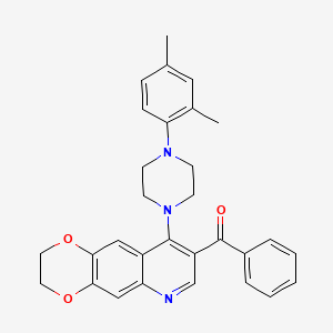 {9-[4-(2,4-Dimethylphenyl)piperazin-1-yl]-2,3-dihydro[1,4]dioxino[2,3-g]quinolin-8-yl}(phenyl)methanone