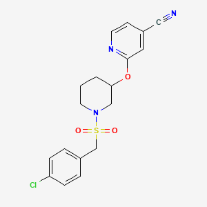 2-((1-((4-Chlorobenzyl)sulfonyl)piperidin-3-yl)oxy)isonicotinonitrile