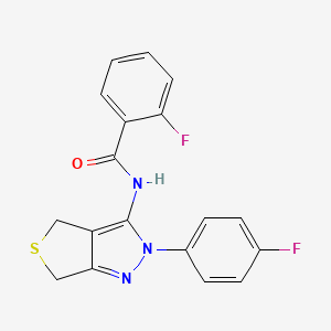2-fluoro-N-(2-(4-fluorophenyl)-4,6-dihydro-2H-thieno[3,4-c]pyrazol-3-yl)benzamide