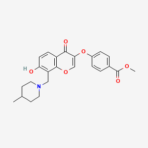 molecular formula C24H25NO6 B2384246 Methyl 4-[7-hydroxy-8-[(4-methylpiperidin-1-yl)methyl]-4-oxochromen-3-yl]oxybenzoate CAS No. 847185-23-3