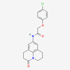 molecular formula C20H19ClN2O3 B2384247 2-(4-chlorophenoxy)-N-(3-oxo-1,2,3,5,6,7-hexahydropyrido[3,2,1-ij]quinolin-9-yl)acetamide CAS No. 898427-38-8