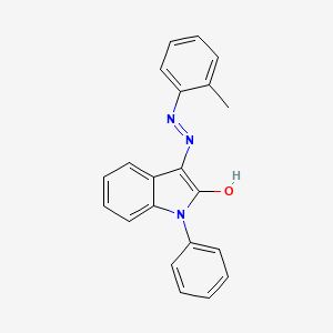 1-phenyl-1H-indole-2,3-dione 3-[N-(2-methylphenyl)hydrazone]