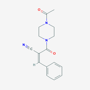 molecular formula C16H17N3O2 B2384252 (Z)-2-(4-Acetylpiperazine-1-carbonyl)-3-phenylprop-2-enenitrile CAS No. 464221-85-0