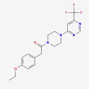 2-(4-Ethoxyphenyl)-1-(4-(6-(trifluoromethyl)pyrimidin-4-yl)piperazin-1-yl)ethanone