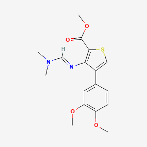 methyl 4-(3,4-dimethoxyphenyl)-3-{[(1E)-(dimethylamino)methylene]amino}thiophene-2-carboxylate