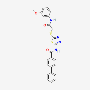 N-(5-((2-((3-methoxyphenyl)amino)-2-oxoethyl)thio)-1,3,4-thiadiazol-2-yl)-[1,1'-biphenyl]-4-carboxamide