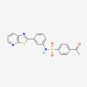 4-acetyl-N-(3-(thiazolo[5,4-b]pyridin-2-yl)phenyl)benzenesulfonamide