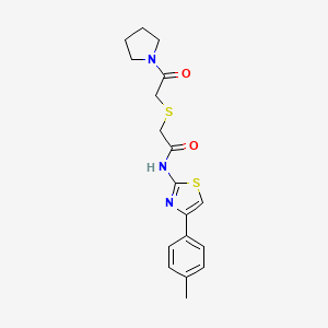 2-((2-oxo-2-(pyrrolidin-1-yl)ethyl)thio)-N-(4-(p-tolyl)thiazol-2-yl)acetamide