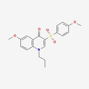 molecular formula C20H21NO5S B2384309 6-甲氧基-3-((4-甲氧基苯基)磺酰基)-1-丙基喹啉-4(1H)-酮 CAS No. 899214-89-2