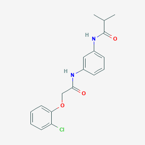 molecular formula C18H19ClN2O3 B238431 N-(3-{[(2-chlorophenoxy)acetyl]amino}phenyl)-2-methylpropanamide 