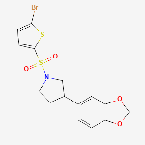 3-(Benzo[d][1,3]dioxol-5-yl)-1-((5-bromothiophen-2-yl)sulfonyl)pyrrolidine