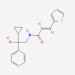 molecular formula C18H19NO2S B2384313 (E)-N-(2-cyclopropyl-2-hydroxy-2-phenylethyl)-3-(thiophen-2-yl)acrylamide CAS No. 1421588-88-6