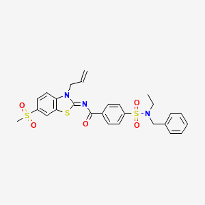 molecular formula C27H27N3O5S3 B2384321 (Z)-N-(3-allyl-6-(methylsulfonyl)benzo[d]thiazol-2(3H)-ylidene)-4-(N-benzyl-N-ethylsulfamoyl)benzamide CAS No. 865175-78-6
