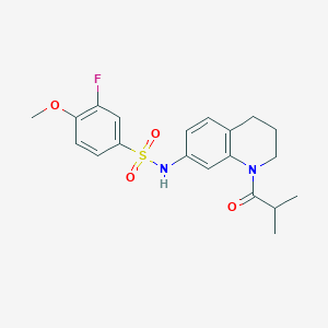 molecular formula C20H23FN2O4S B2384322 3-fluoro-N-(1-isobutyryl-1,2,3,4-tetrahydroquinolin-7-yl)-4-methoxybenzenesulfonamide CAS No. 1005300-97-9