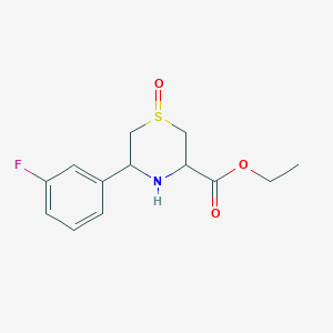 Ethyl 5-(3-fluorophenyl)-1-oxo-1,4-thiazinane-3-carboxylate