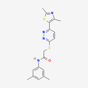 molecular formula C19H20N4OS2 B2384331 N-(3,5-二甲基苯基)-2-((6-(2,4-二甲基噻唑-5-基)吡啶并[3,4-d]嘧啶-3-基)硫)乙酰胺 CAS No. 872988-10-8