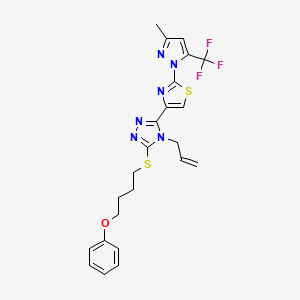 4-allyl-3-{2-[3-methyl-5-(trifluoromethyl)-1H-pyrazol-1-yl]-1,3-thiazol-4-yl}-5-[(4-phenoxybutyl)sulfanyl]-4H-1,2,4-triazole