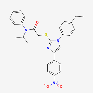 2-((1-(4-ethylphenyl)-4-(4-nitrophenyl)-1H-imidazol-2-yl)thio)-N-isopropyl-N-phenylacetamide
