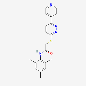 molecular formula C20H20N4OS B2384357 N-mesityl-2-((6-(pyridin-4-yl)pyridazin-3-yl)thio)acetamide CAS No. 872701-62-7