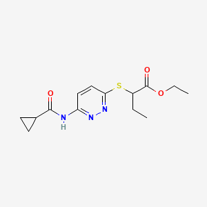 molecular formula C14H19N3O3S B2384361 Ethyl 2-((6-(cyclopropanecarboxamido)pyridazin-3-yl)thio)butanoate CAS No. 1021090-68-5