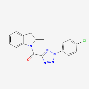 (2-(4-chlorophenyl)-2H-tetrazol-5-yl)(2-methylindolin-1-yl)methanone