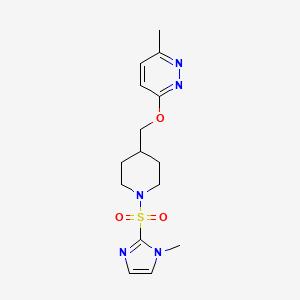 3-Methyl-6-[[1-(1-methylimidazol-2-yl)sulfonylpiperidin-4-yl]methoxy]pyridazine