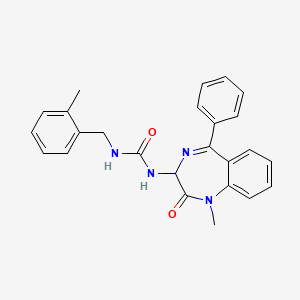 molecular formula C25H24N4O2 B2384379 3-(1-methyl-2-oxo-5-phenyl-2,3-dihydro-1H-1,4-benzodiazepin-3-yl)-1-[(2-methylphenyl)methyl]urea CAS No. 1048916-37-5