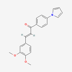 (E)-3-(3,4-dimethoxyphenyl)-1-(4-pyrrol-1-ylphenyl)prop-2-en-1-one