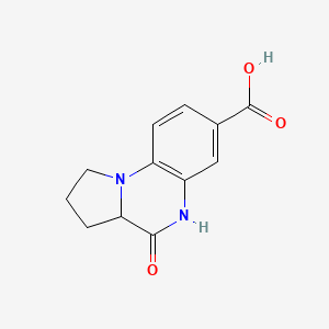molecular formula C12H12N2O3 B2384392 4-Oxo-1,2,3,3a,4,5-hexahydropyrrolo[1,2-a]quinoxaline-7-carboxylic acid CAS No. 1008665-68-6