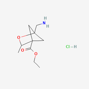molecular formula C10H18ClNO3 B2384399 ethyl 1-(aminomethyl)-3-methyl-2-oxabicyclo[2.1.1]hexane-4-carboxylate hydrochloride CAS No. 2243506-12-7