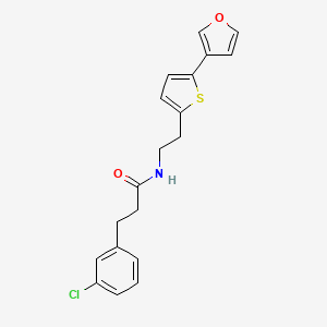 molecular formula C19H18ClNO2S B2384407 3-(3-chlorophenyl)-N-(2-(5-(furan-3-yl)thiophen-2-yl)ethyl)propanamide CAS No. 2034566-63-5
