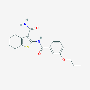 molecular formula C19H22N2O3S B238441 2-[(3-Propoxybenzoyl)amino]-4,5,6,7-tetrahydro-1-benzothiophene-3-carboxamide 