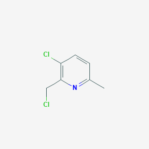 molecular formula C7H7Cl2N B2384413 3-Chloro-2-(chloromethyl)-6-methylpyridine CAS No. 1256790-43-8