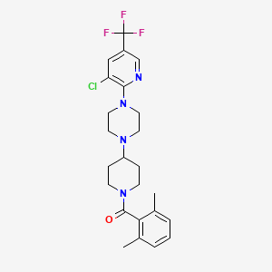 molecular formula C24H28ClF3N4O B2384415 (4-(4-(3-Chloro-5-(trifluoromethyl)pyridin-2-yl)piperazin-1-yl)piperidin-1-yl)(2,6-dimethylphenyl)methanone CAS No. 2034612-96-7
