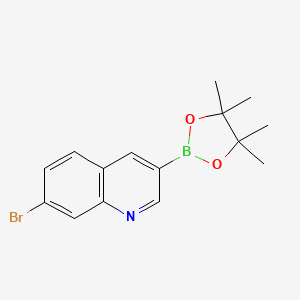 molecular formula C15H17BBrNO2 B2384421 7-Bromo-3-(tetramethyl-1,3,2-dioxaborolan-2-yl)quinoline CAS No. 2377607-16-2