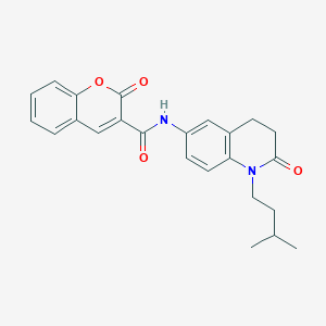 molecular formula C24H24N2O4 B2384426 N-(1-isopentyl-2-oxo-1,2,3,4-tetrahydroquinolin-6-yl)-2-oxo-2H-chromene-3-carboxamide CAS No. 941906-09-8