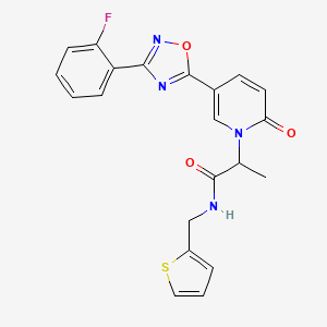 2-[5-[3-(2-fluorophenyl)-1,2,4-oxadiazol-5-yl]-2-oxopyridin-1(2H)-yl]-N-(2-thienylmethyl)propanamide