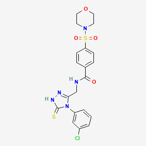 molecular formula C20H20ClN5O4S2 B2384442 N-{[4-(3-CHLOROPHENYL)-5-SULFANYLIDENE-4,5-DIHYDRO-1H-1,2,4-TRIAZOL-3-YL]METHYL}-4-(MORPHOLINE-4-SULFONYL)BENZAMIDE CAS No. 391888-61-2