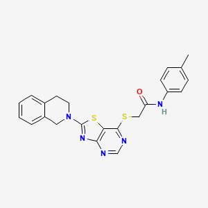 2-((2-(3,4-dihydroisoquinolin-2(1H)-yl)thiazolo[4,5-d]pyrimidin-7-yl)thio)-N-(p-tolyl)acetamide