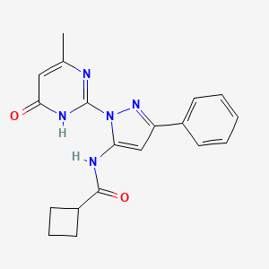 N-(1-(4-methyl-6-oxo-1,6-dihydropyrimidin-2-yl)-3-phenyl-1H-pyrazol-5-yl)cyclobutanecarboxamide