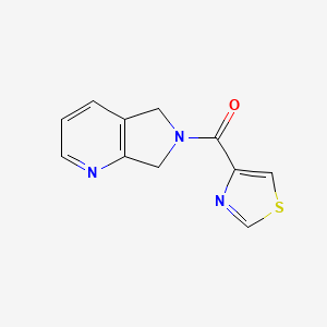 molecular formula C11H9N3OS B2384460 (5H-吡咯并[3,4-b]吡啶-6(7H)-基)(噻唑-4-基)甲苯酮 CAS No. 2175979-38-9