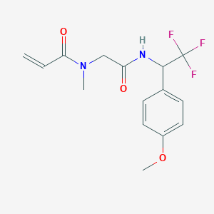 molecular formula C15H17F3N2O3 B2384461 N-Methyl-N-[2-oxo-2-[[2,2,2-trifluoro-1-(4-methoxyphenyl)ethyl]amino]ethyl]prop-2-enamide CAS No. 2198909-26-9