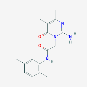 molecular formula C16H20N4O2 B2384480 2-(2-氨基-4,5-二甲基-6-氧代嘧啶-1(6H)-基)-N-(2,5-二甲苯基)乙酰胺 CAS No. 1251595-02-4