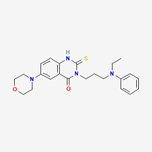 B2384483 3-[3-(N-ethylanilino)propyl]-6-(4-morpholinyl)-2-sulfanylidene-1H-quinazolin-4-one CAS No. 689768-07-8