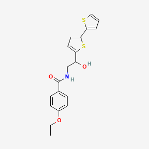 molecular formula C19H19NO3S2 B2384486 N-(2-{[2,2'-bithiophene]-5-yl}-2-hydroxyethyl)-4-ethoxybenzamide CAS No. 2097900-80-4